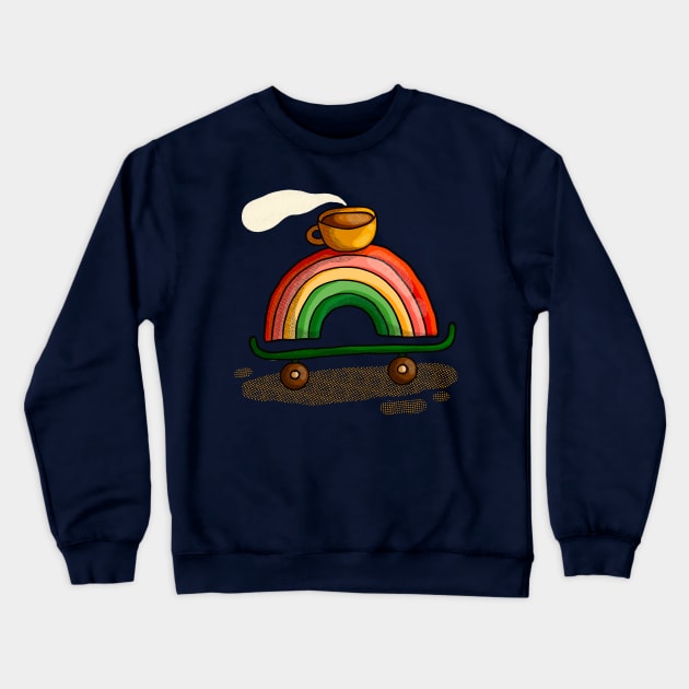 Coffee and Skate Crewneck Sweatshirt by Tania Tania